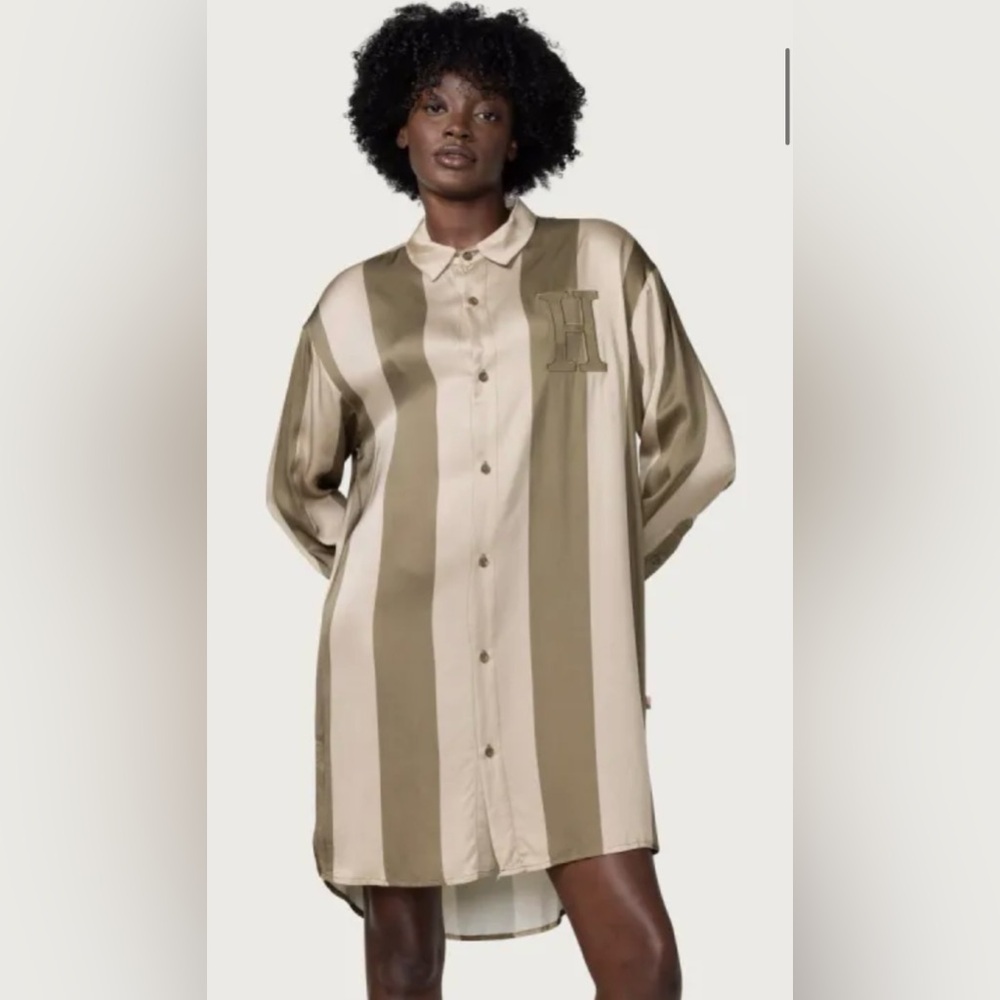 NWT Womens Shirt Dress - Olive Size Large - Picture 2 of 8
